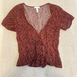Nordstrom Leith Burnt Orange Button top